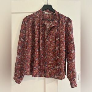 Doen Red Floral Blouse